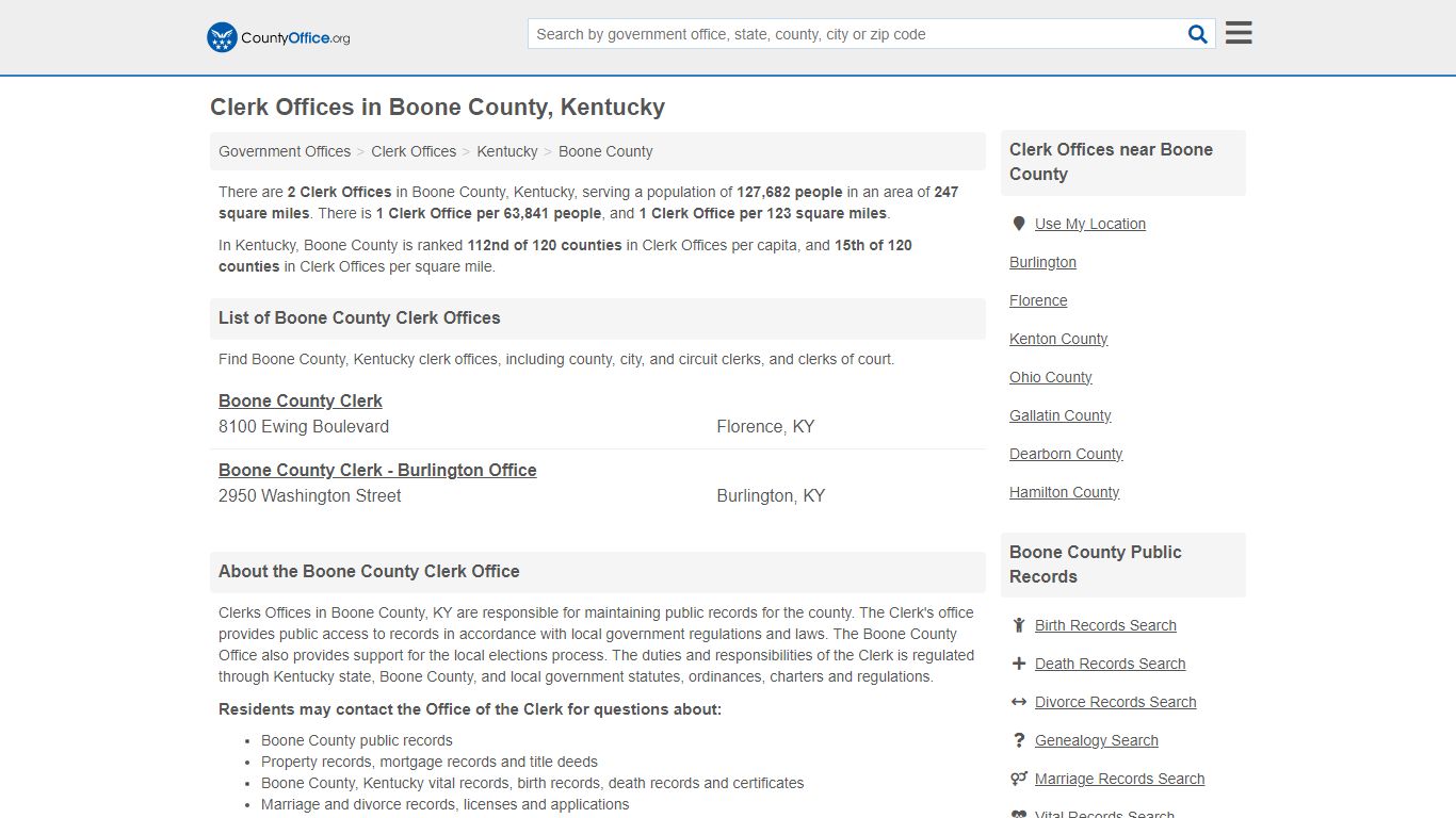 Clerk Offices - Boone County, KY (County & Court Records)